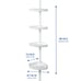 Pillar adjustable stretching shower rod cadder, 3 shelves, 60 -96