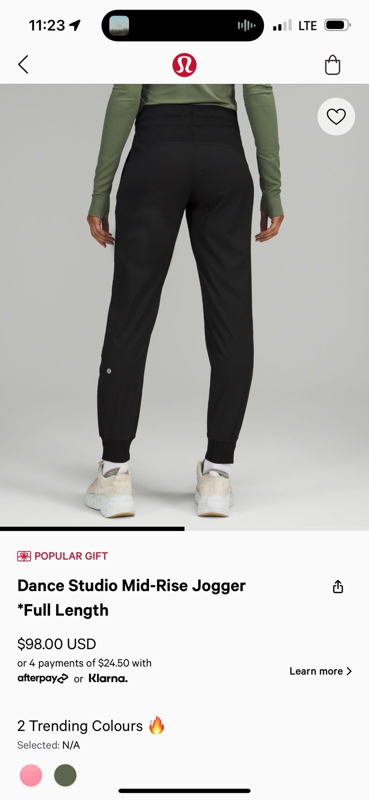 lululemon athletica Black Dance Studio Mid Rise Full Length Athletic Joggers