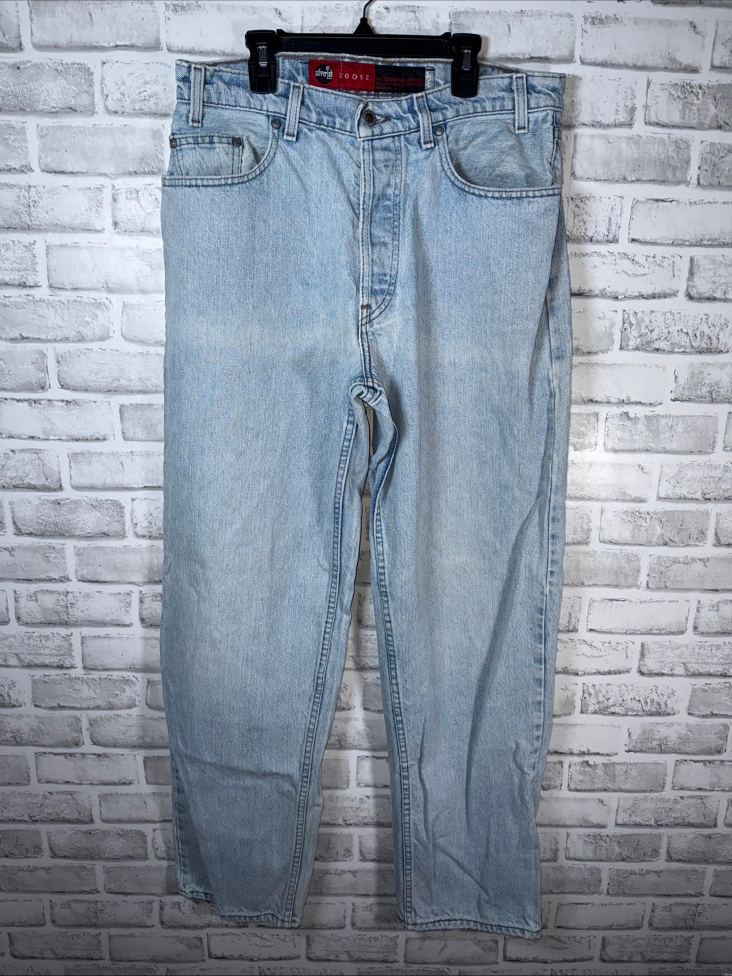 VTG Levis SilverTab Jeans Loose Baggy Fit 90s Skater Distressed USA MENS 34”x32”