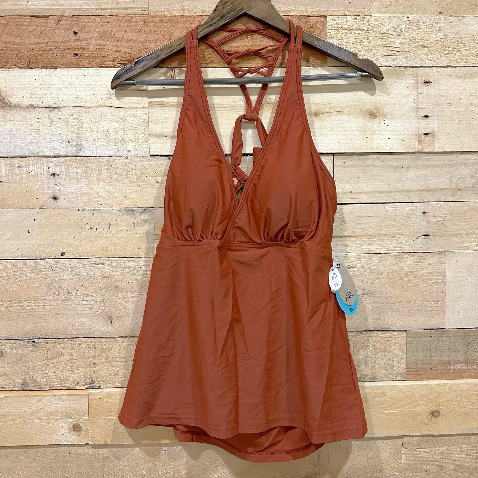 NWT prAna Atalia Strappy Racerback Tankini Top Size XL Deep Liqueur W11201954