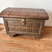 Vintage Brass Copper Plated Wood Jewelry Box