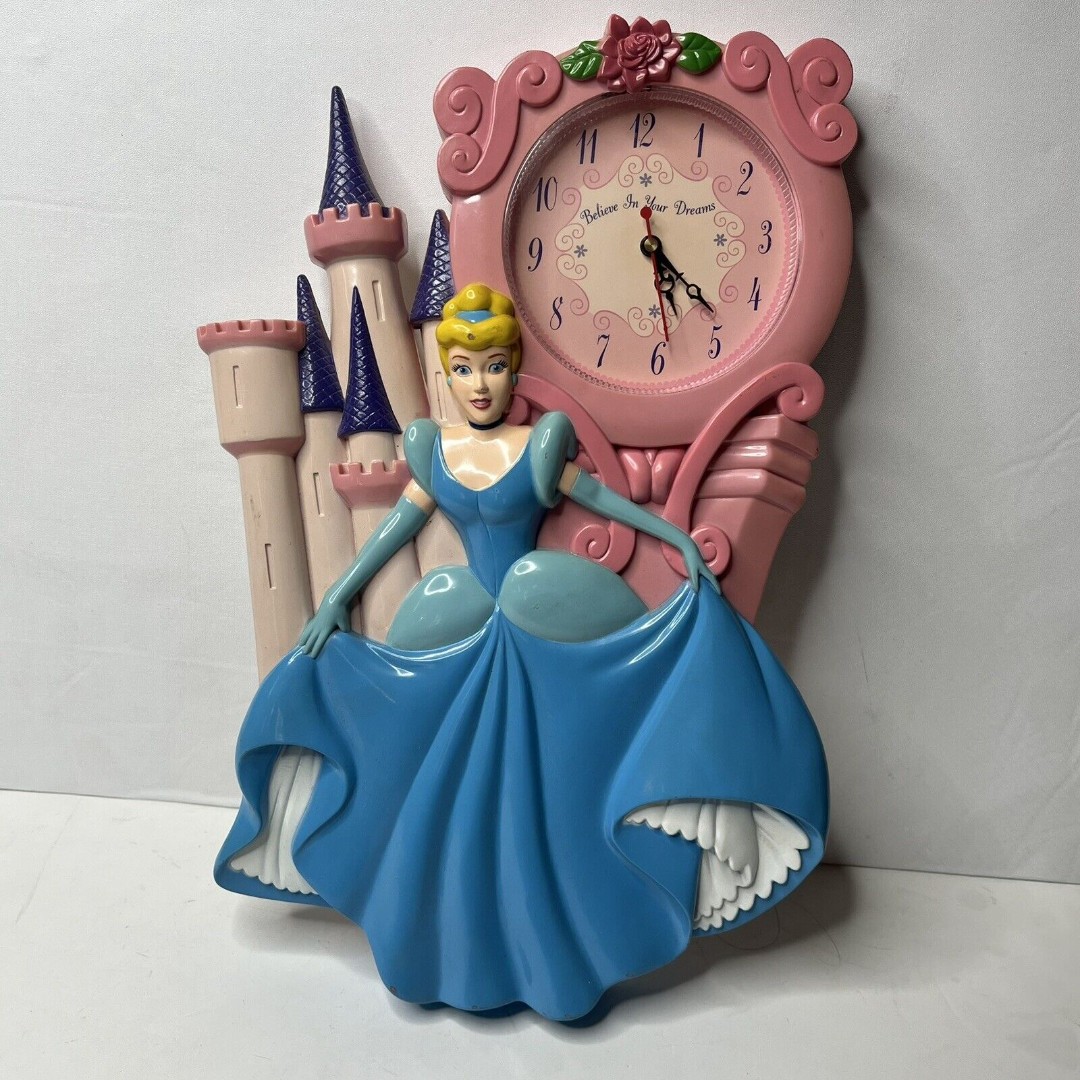 Vintage Disney Cinderella Princess Castle Believe In Your Dreams Wall Clock