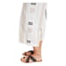Anthropologie Shorebound Linen Pants Cream Tan Black Striped Cropped Wide Leg L