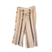 Anthropologie Shorebound Linen Pants Cream Tan Black Striped Cropped Wide Leg L