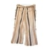 Anthropologie Shorebound Linen Pants Cream Tan Black Striped Cropped Wide Leg L