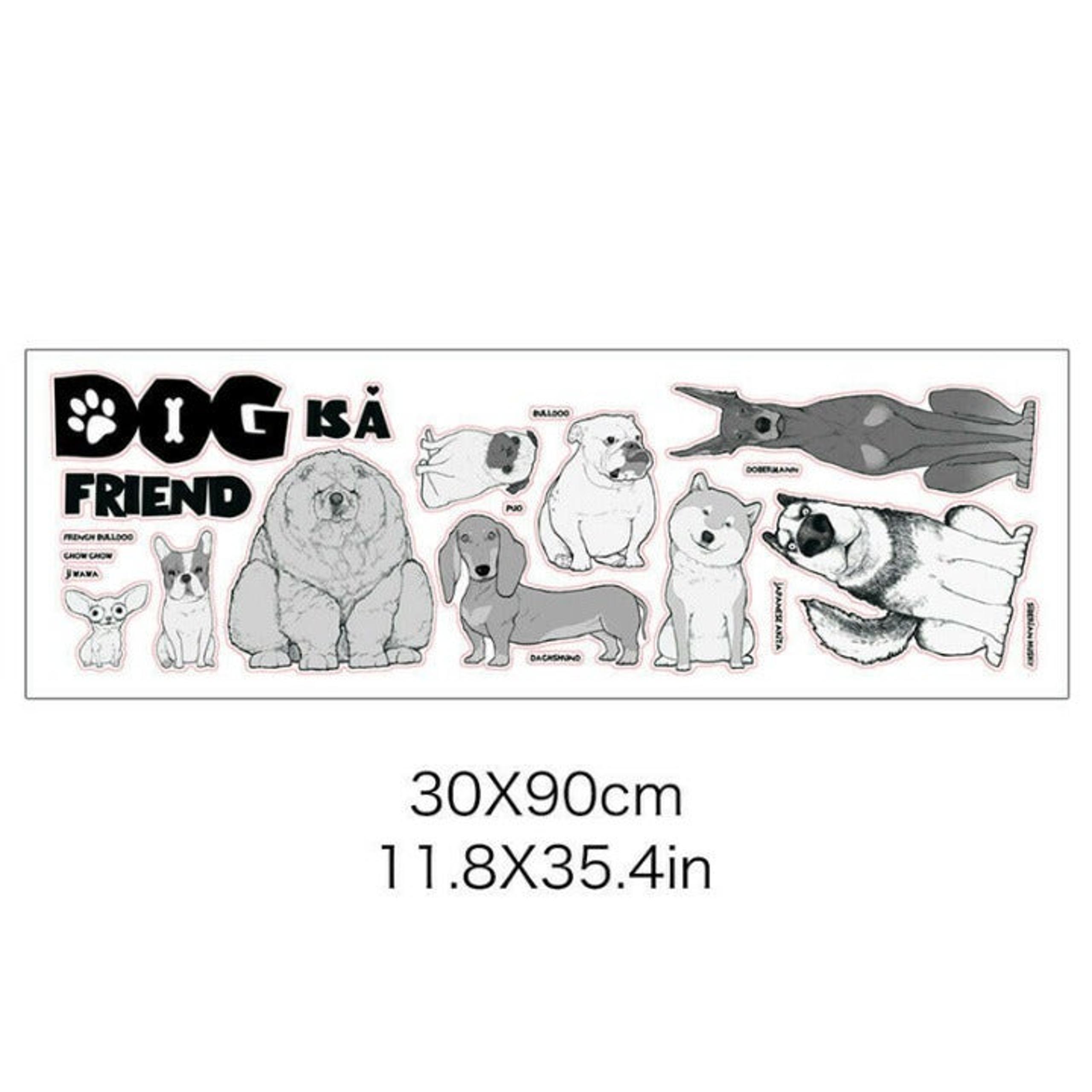 Dog is a Friend Breeds Wall Decal