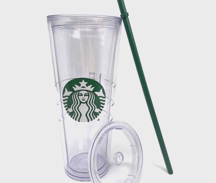 2 Starbucks Classic Clear Acrylic Venti 24oz Tumbler