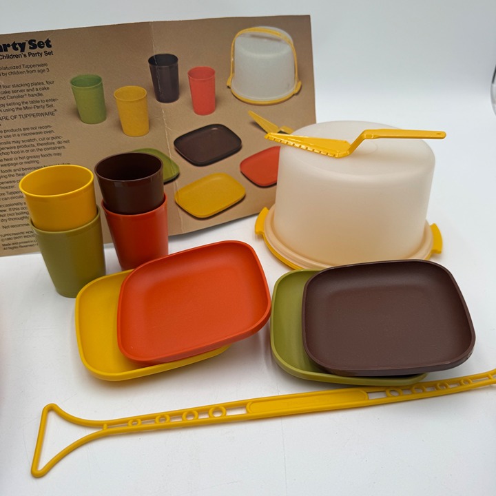 Vintage Tupperware Mini Party Kid's Play Set, 10 Piece Set in Original Box, 1979