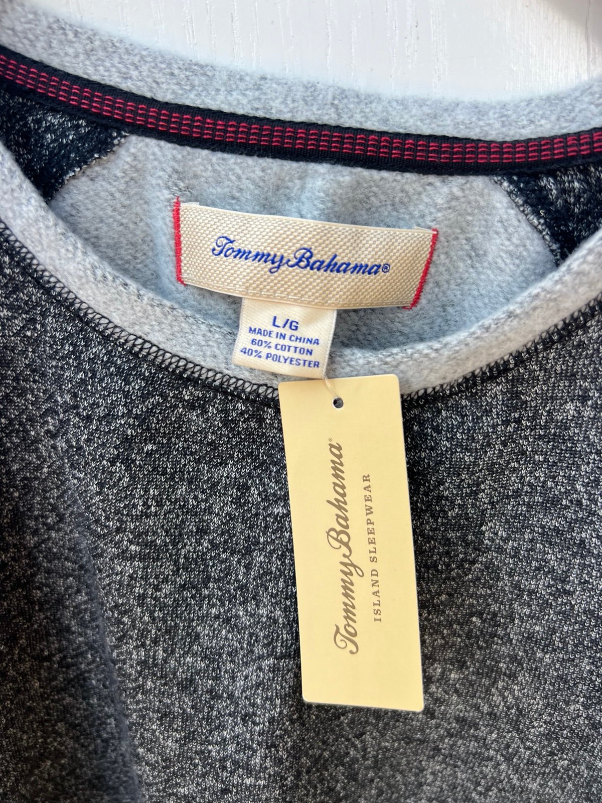 NWT Tommy Bahama Men’s Island Sleepwear Long Sleeve Heather Gray Shirt Large