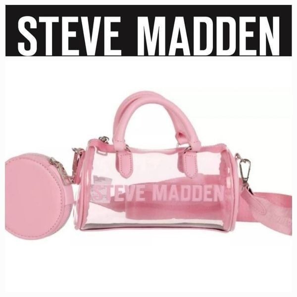 Steve Madden BFabian Logo Clear/Pink Crossbody Bag