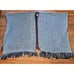 NEW Soft Surroundings Shawl Wrap NWT Knit Lattice Blue Faux Leather Trim L / XL