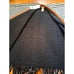 NEW Soft Surroundings Shawl Wrap NWT Knit Lattice Blue Faux Leather Trim L / XL