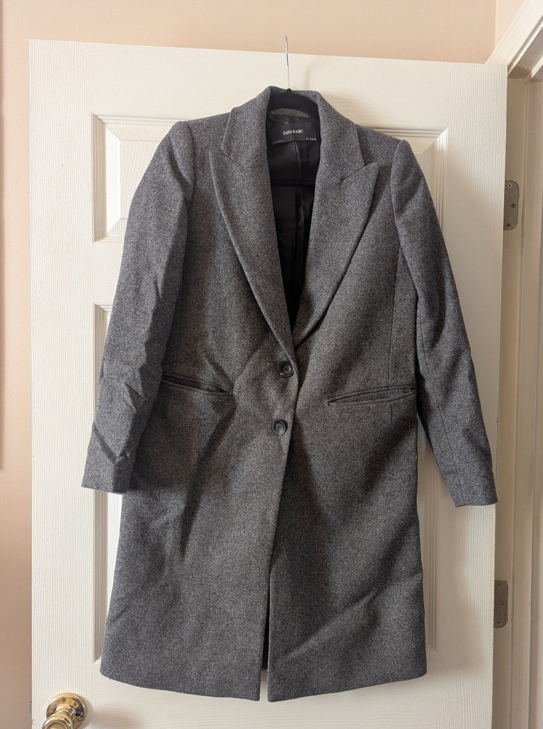 Zara basics wool blend coat