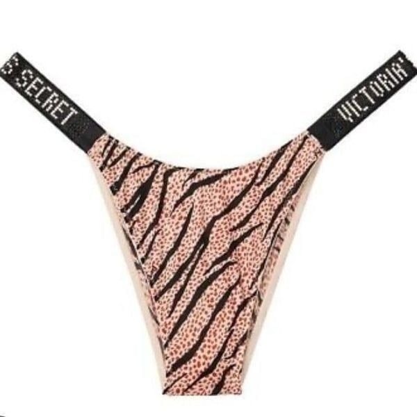 Victorias Secret Bombshell shine strap Brazilian Panty Animal Print Xlarge