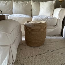 Jute poof footstool beanbag