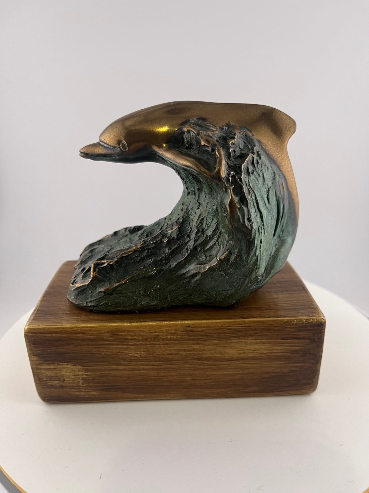 Bronze Dolphin signed Sculpture By Studio Mikel