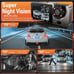 3 Channel Dash Cam Front and Rear Inside, 64GB Free SD Card, 1080P Dash Camera f