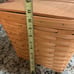 Longaberger large picnic basket w/ protector and wood riser excellent condition