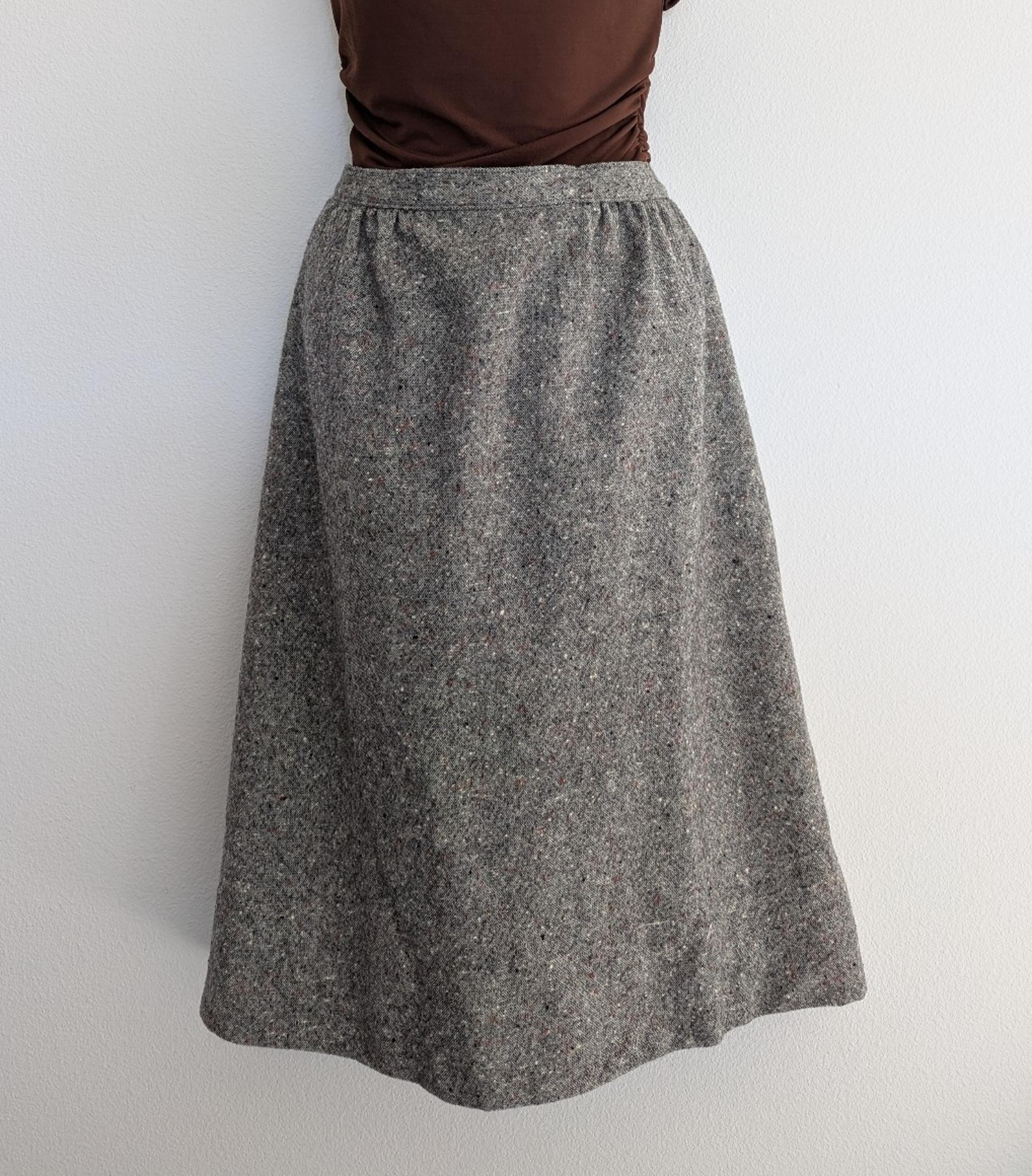 Vintage Women’s Pendleton Wool Tweed Skirt Side Pockets Gray SZ 6