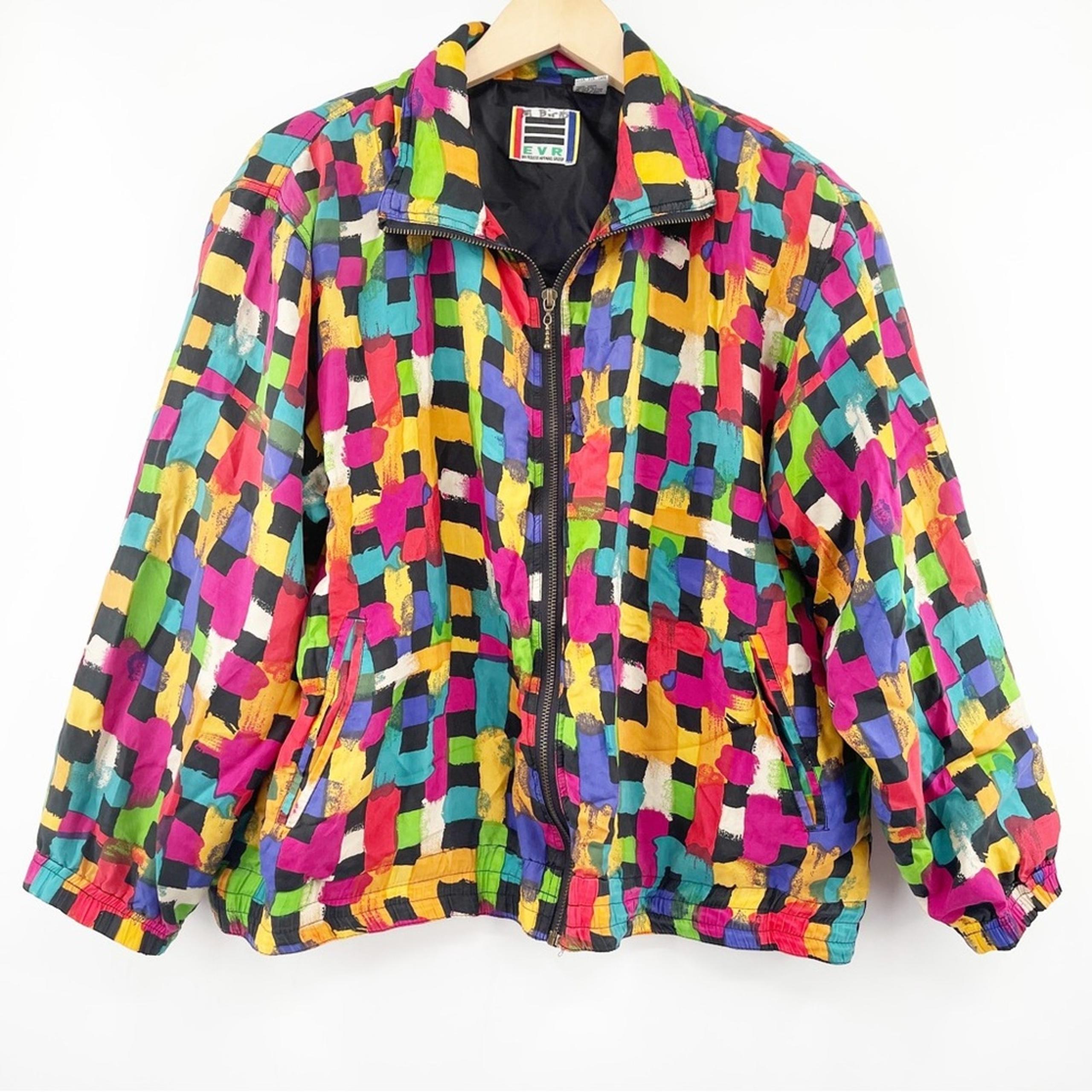 VINTAGE EVR Rousso Apparel Size Petite Large 100% Silk Bomber Windbreaker Jacket