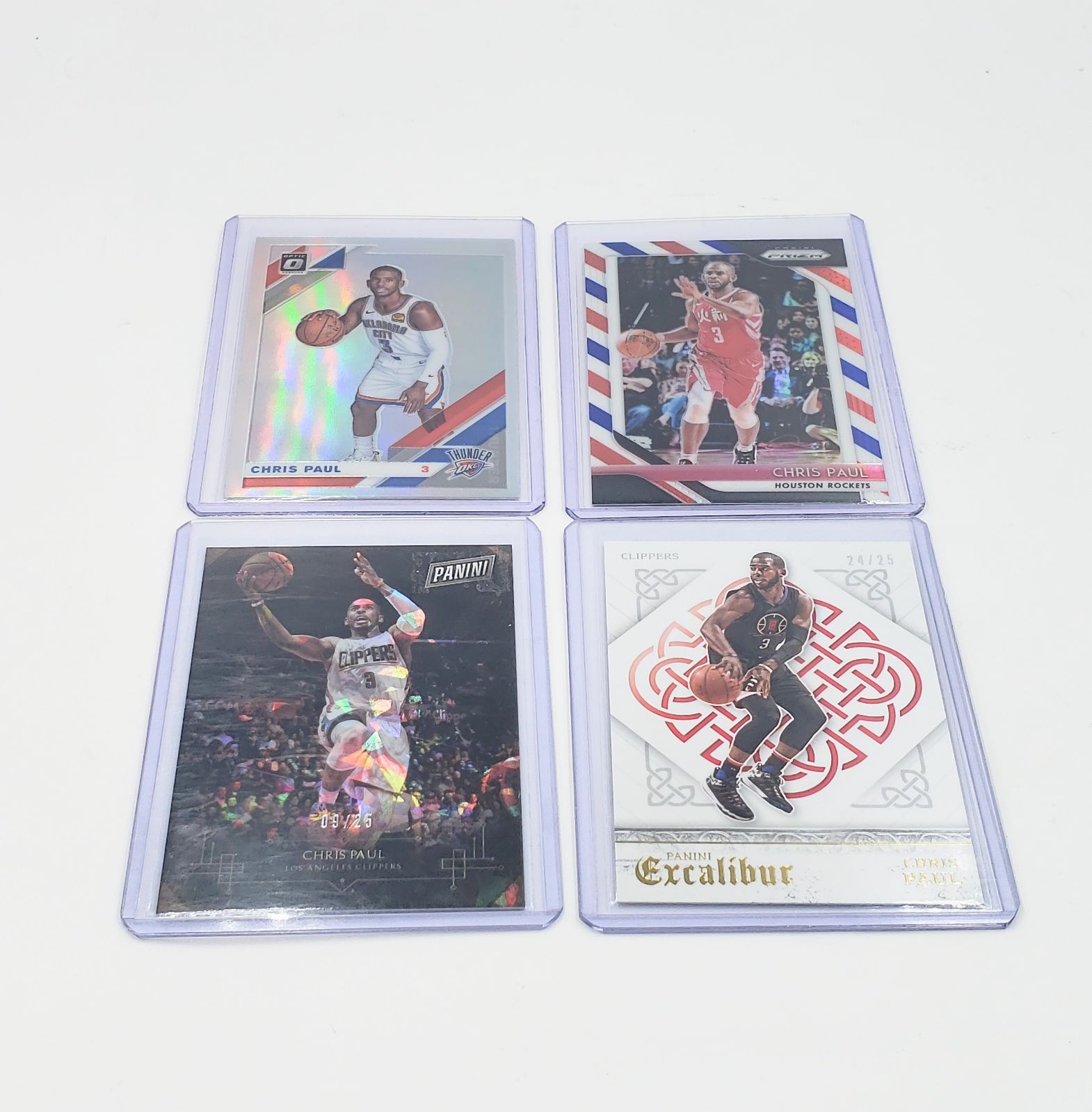 Lot 4 Chris Paul Panini Black Friday Cracked Ice Excalibur/25 Optic Holo Prizm