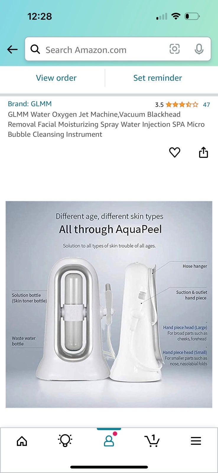 GLMM Water Oxygen Jet Machine,Vacuum Blackhead Removal Facial Moisturizing Spray