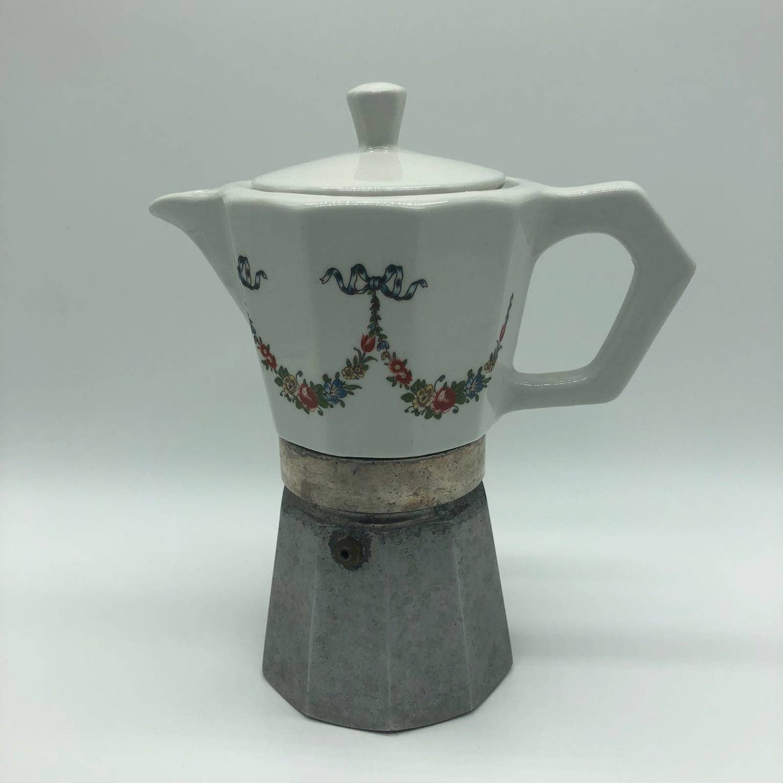Gemellina Express Ceramic Italian Espresso Pot with Extra Gasket Rare