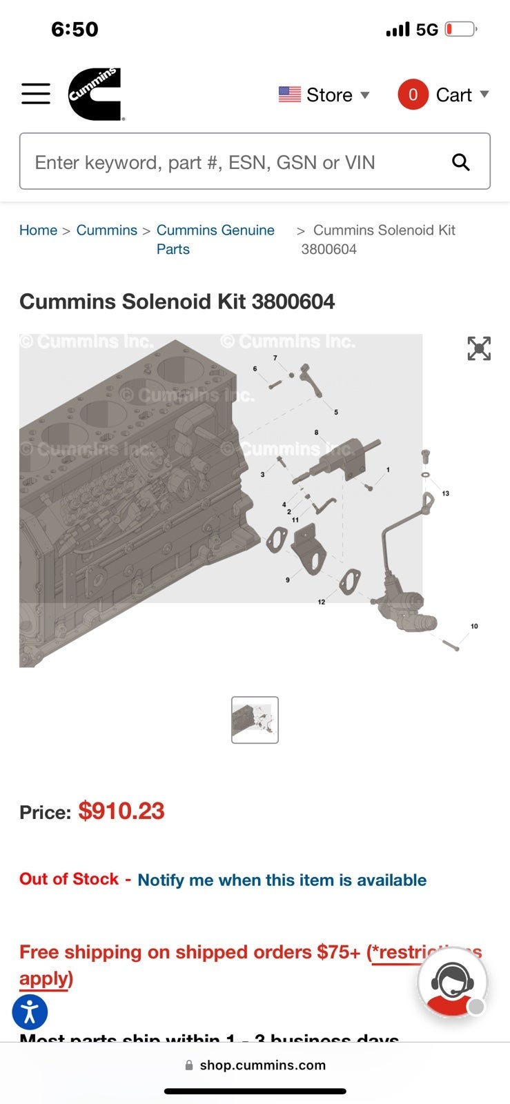 Cummins fuel solenoid kit