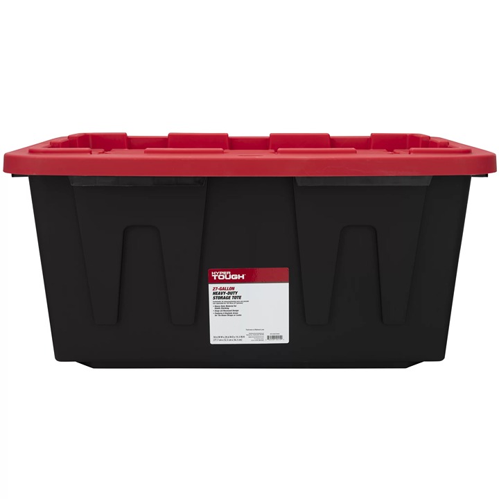 27 Gallon Stackable Snap Lid Plastic Storage Bin Container, Black-SA45