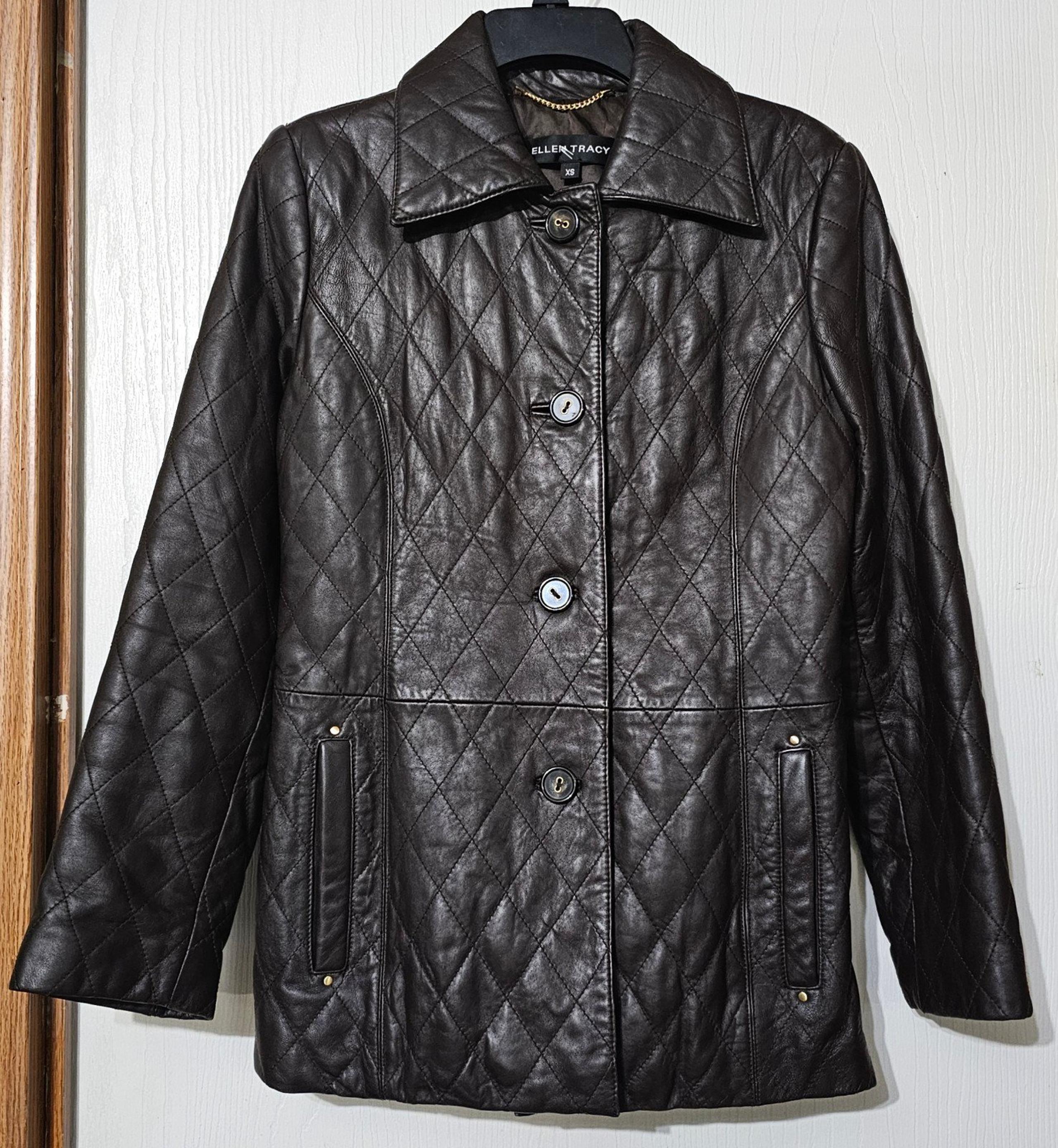 Ellen Tracy Quilted Leather Jacket Women’s Size XS