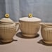 Antique Sugar Creamer and Covered Bowl 1920’s Hobnail Maruhon Ware Japanese