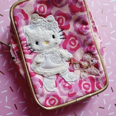 Sanrio Vintage rare Hello Kitty poodle dog 27th cosmetic purse wallet case used