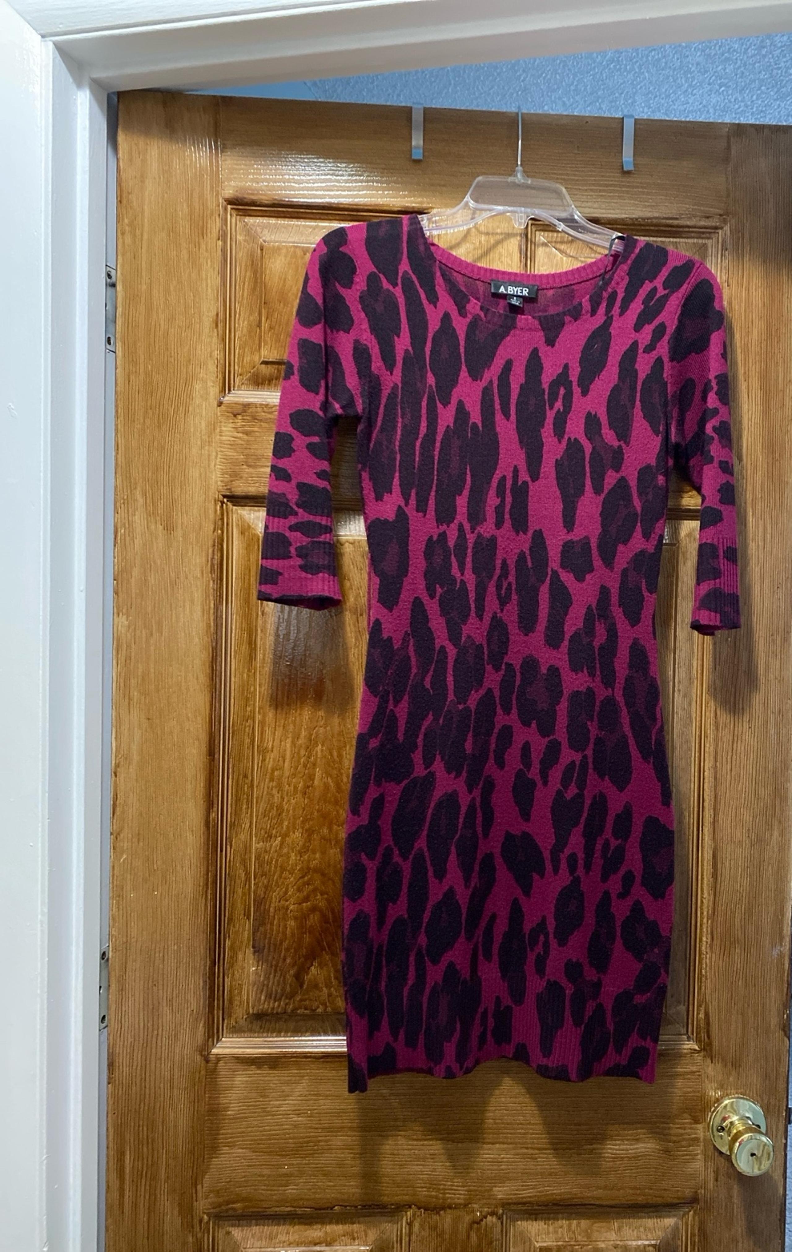 Purple leopard print dress