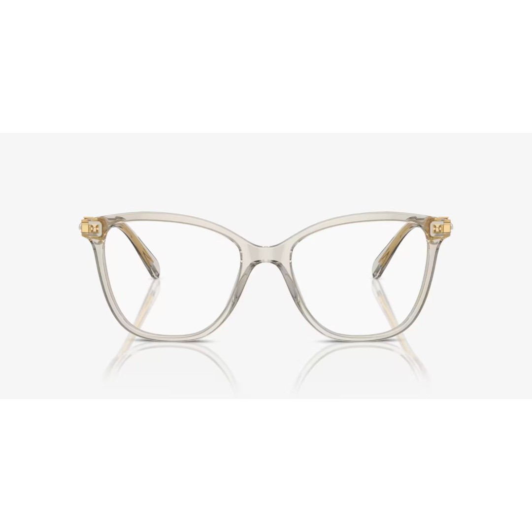 Swarovski Transparent Beige Cat Eye Glasses Eyeglasses Frames - Needs Lenses