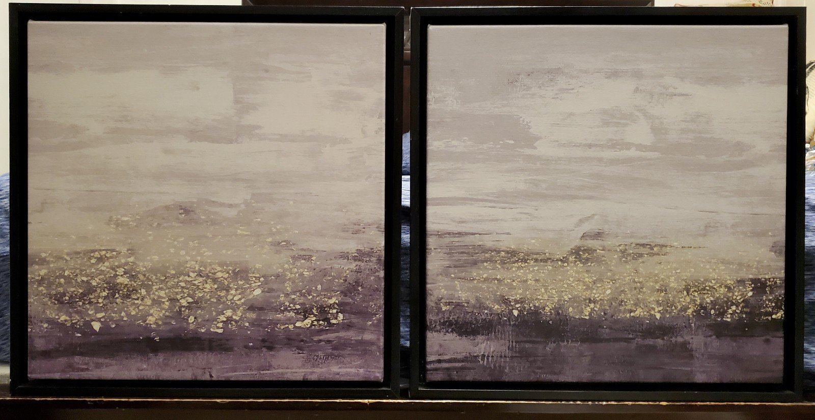 Amethyst Glitter II by Jennifer Goldberger 16x16 Framed Canvases SET OF (2)