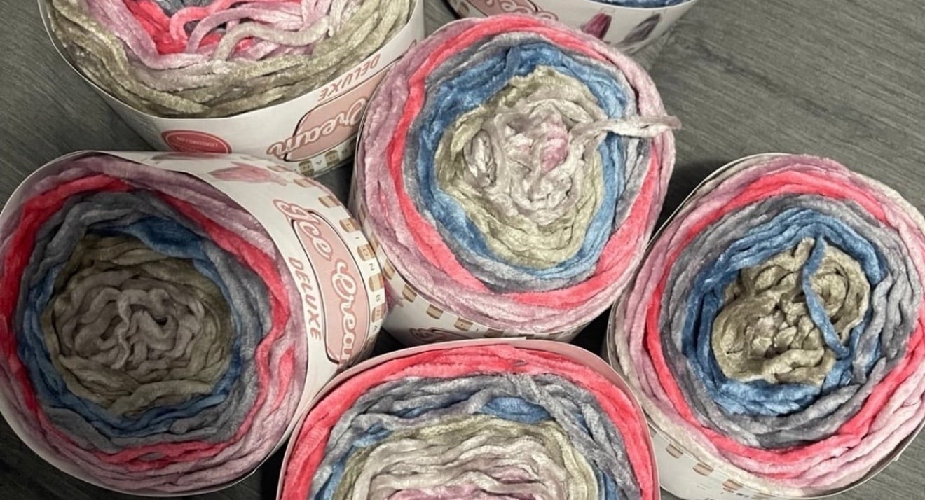 Lion Brand Yarns Ice Crean deluxe 20 skeins in color way Del Mar