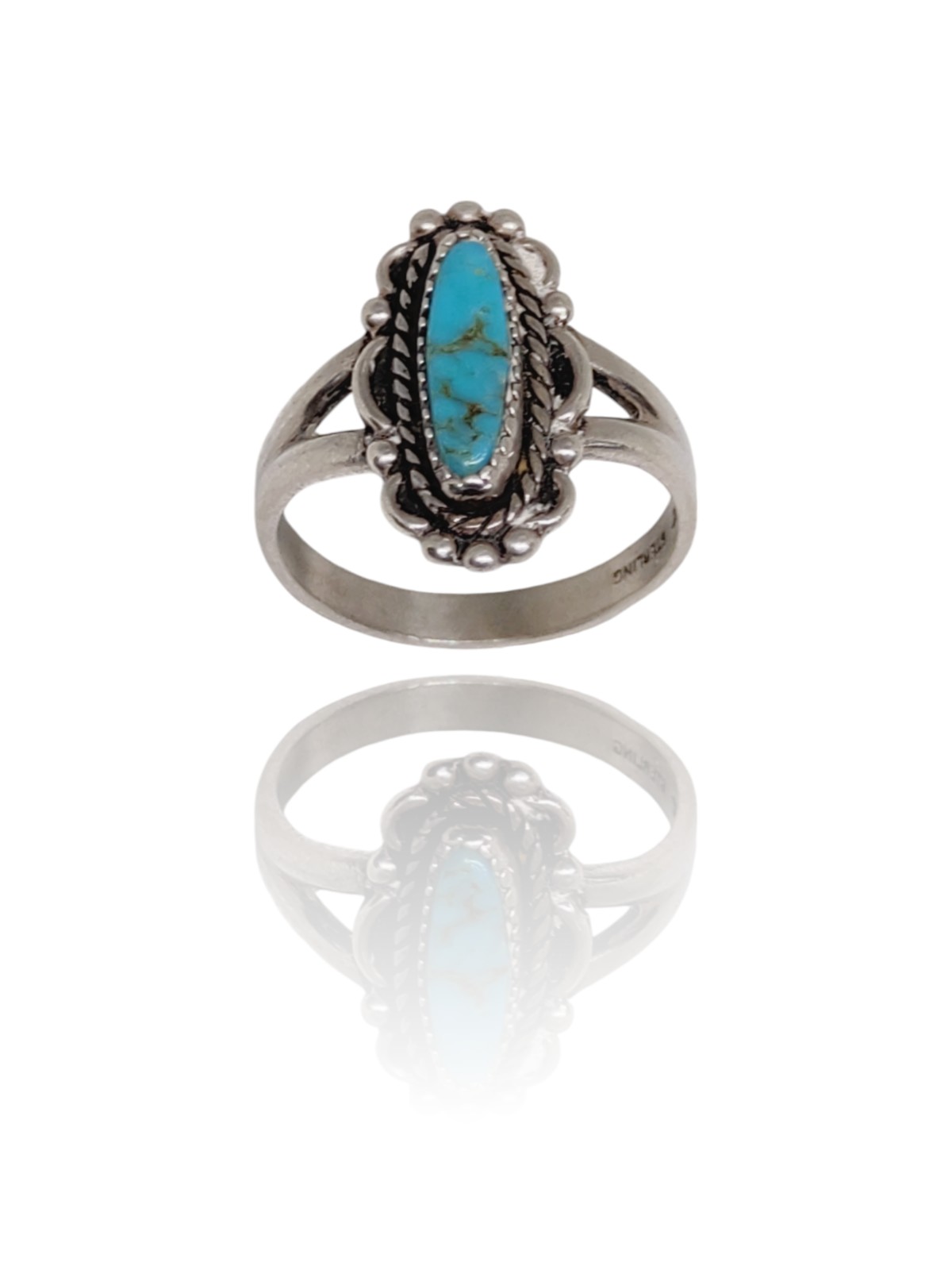 Native American Bell Trader Designer Sterling Silver Turquoise Ring