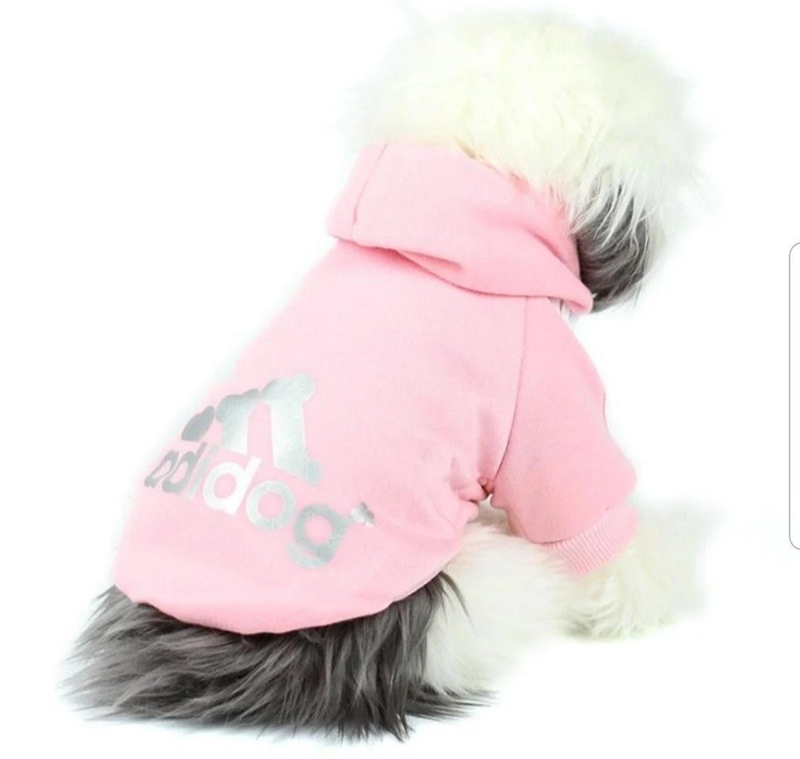 ADIDOG (Adidas) Pink Hoodie Sweatshirt for Small Dogs