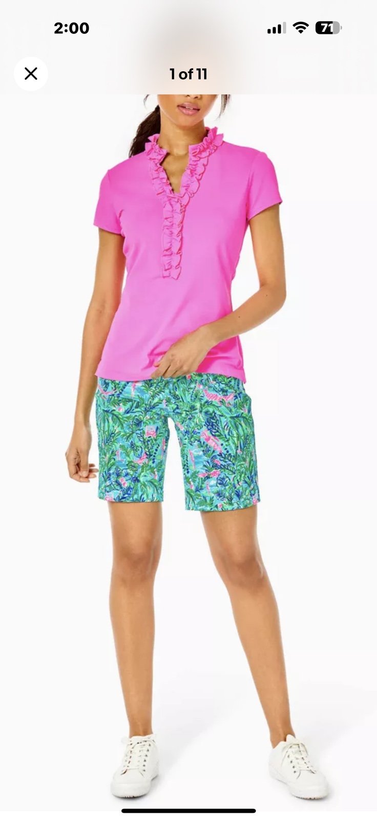 NWT Lilly Pulitzer Luxletic Reid Short UPF 50+ Blue Horizon Par Fection Golf 16