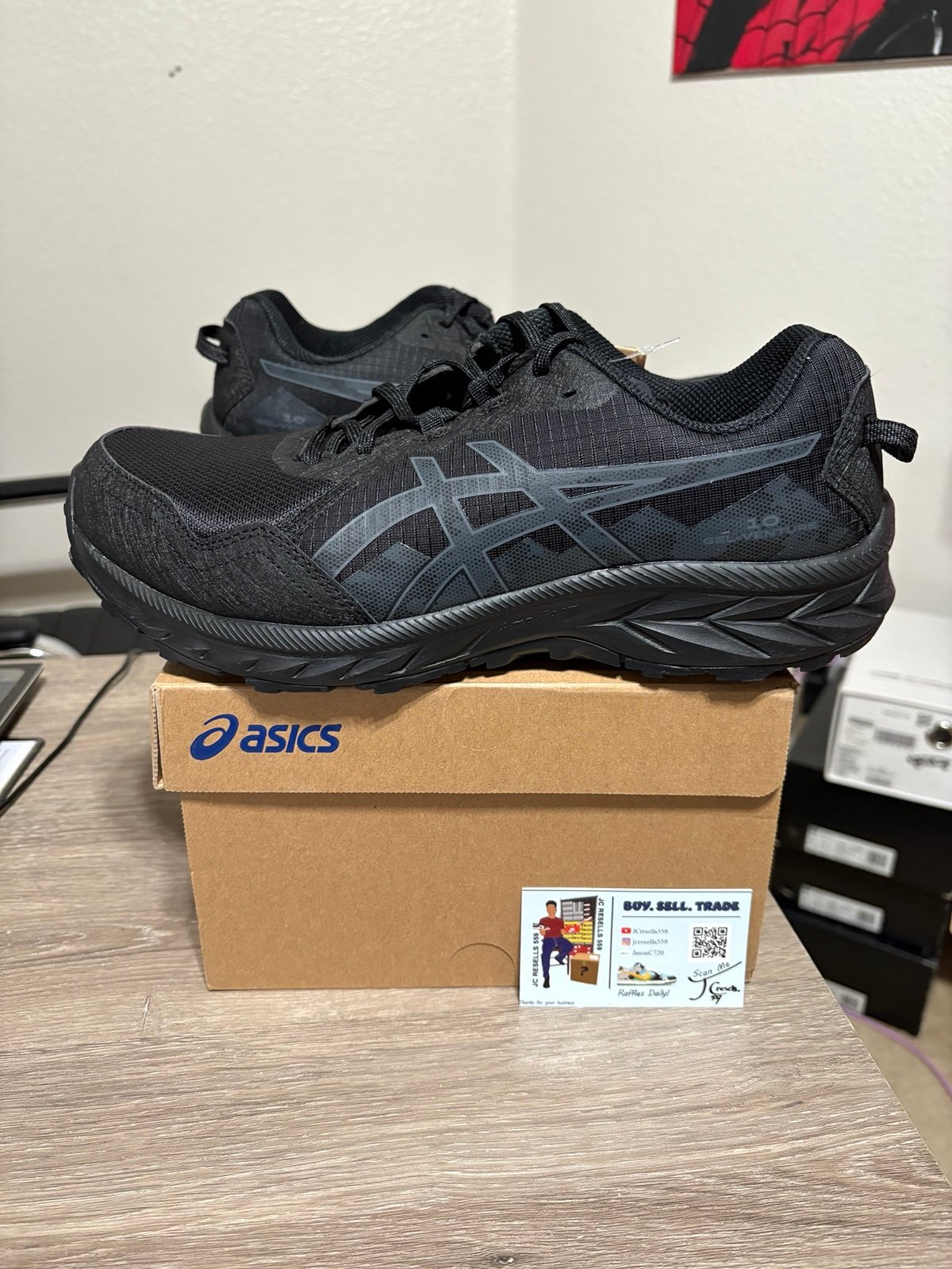Size 8.5 mens - ASICS Gel Venture 10 Black Graphite Grey! Trail Running Shoes