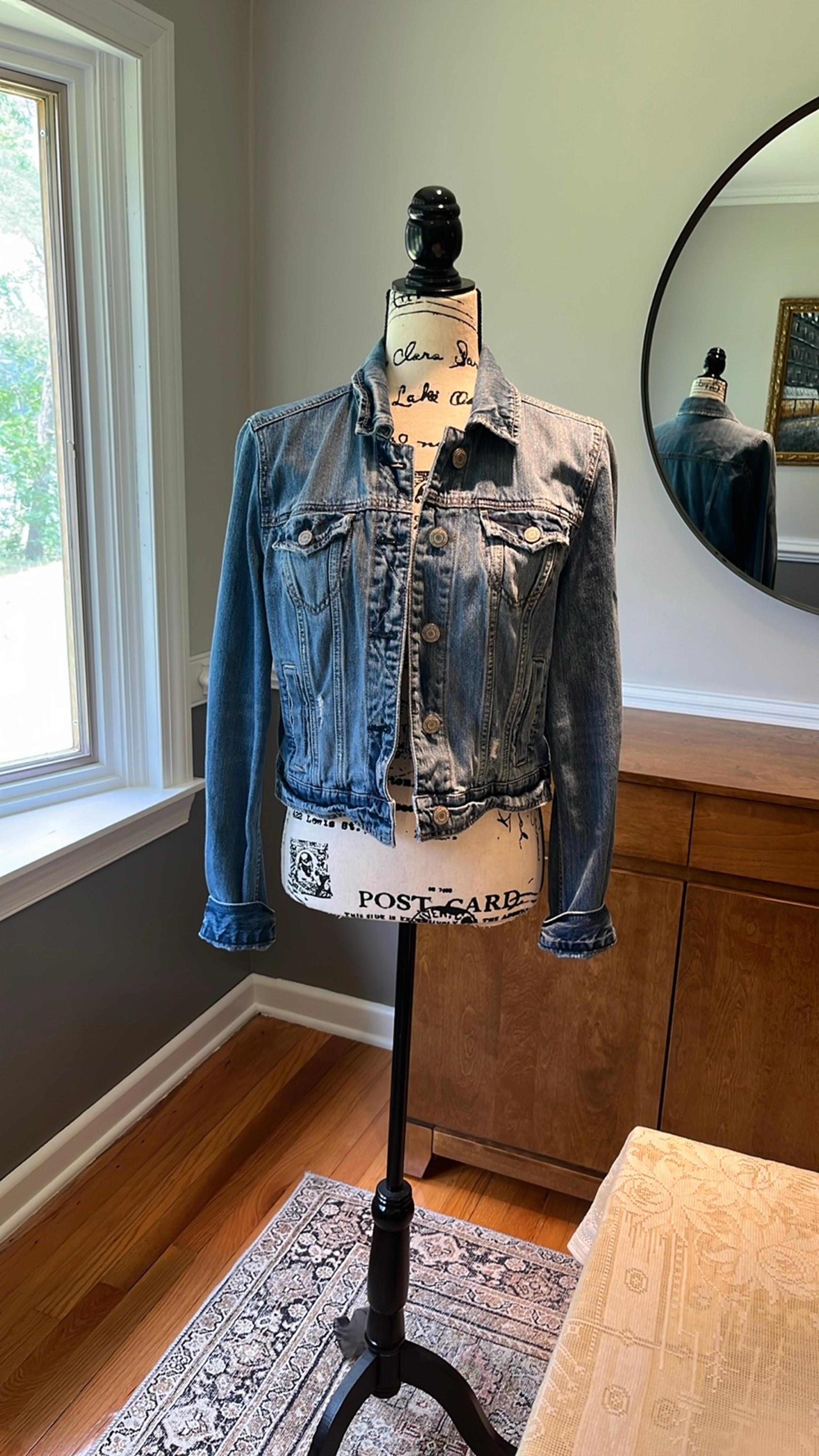 Vintage American Eagle Cropped Denim Jacket