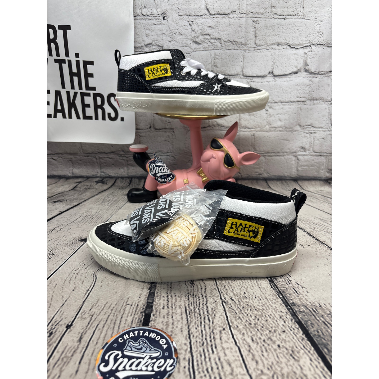 Vans x Carpet Company Skate Half Cab Shoes Mens 9 Black Dragon Leather NEW