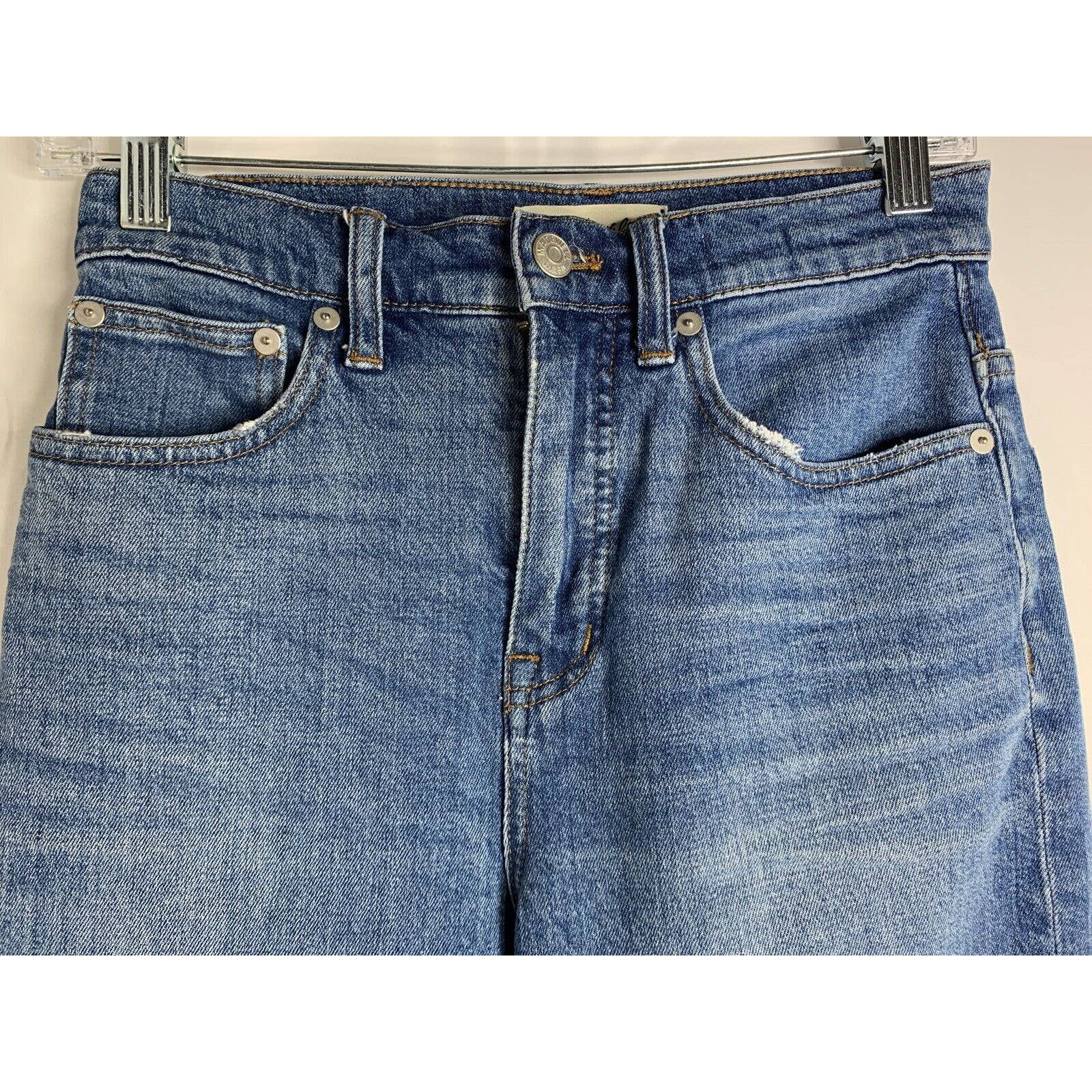 Madewell Slim Wide Leg Crop Stretch Jeans Women’s Size 26X24 Blue Medium Wash