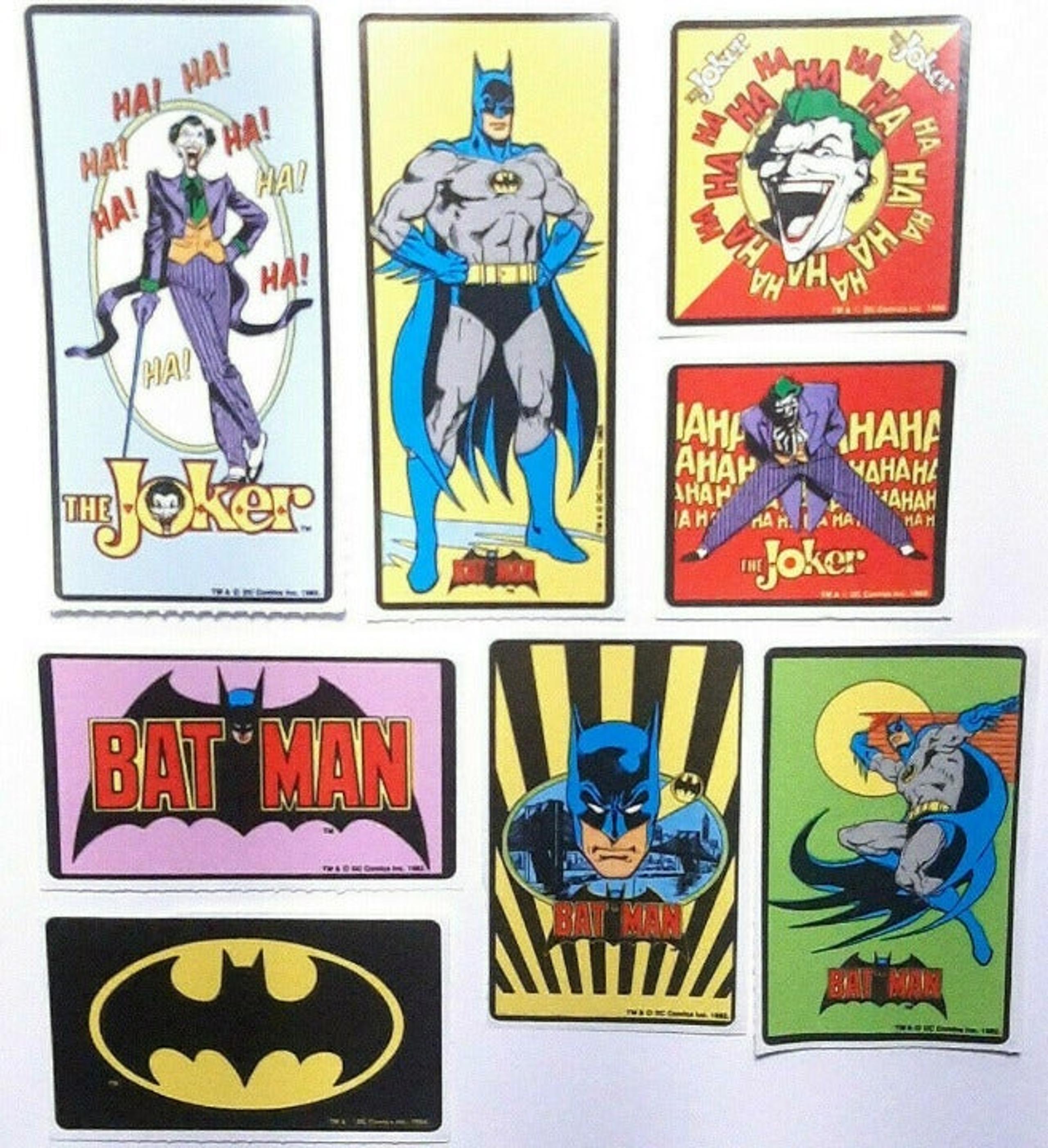Vintage Batman & Joker Stickers Decals 1964 1982 1989 DC Comics Lot of 8