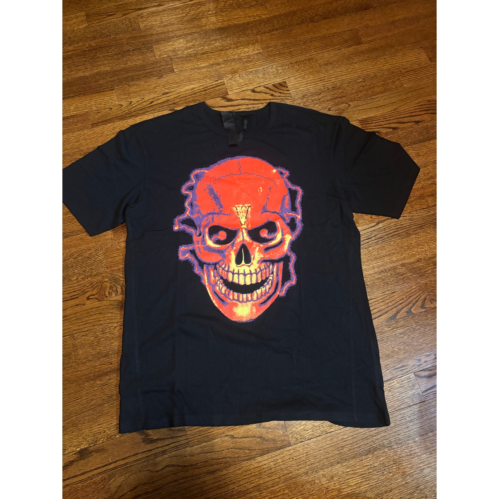 VLONE Live or Die Skull Graphic T-Shirt Black Orange Men’s XL