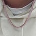 Mens 14K Rose Gold Diamond Tennis Necklace Pink 4ct Classic Chain 20 14 Karat