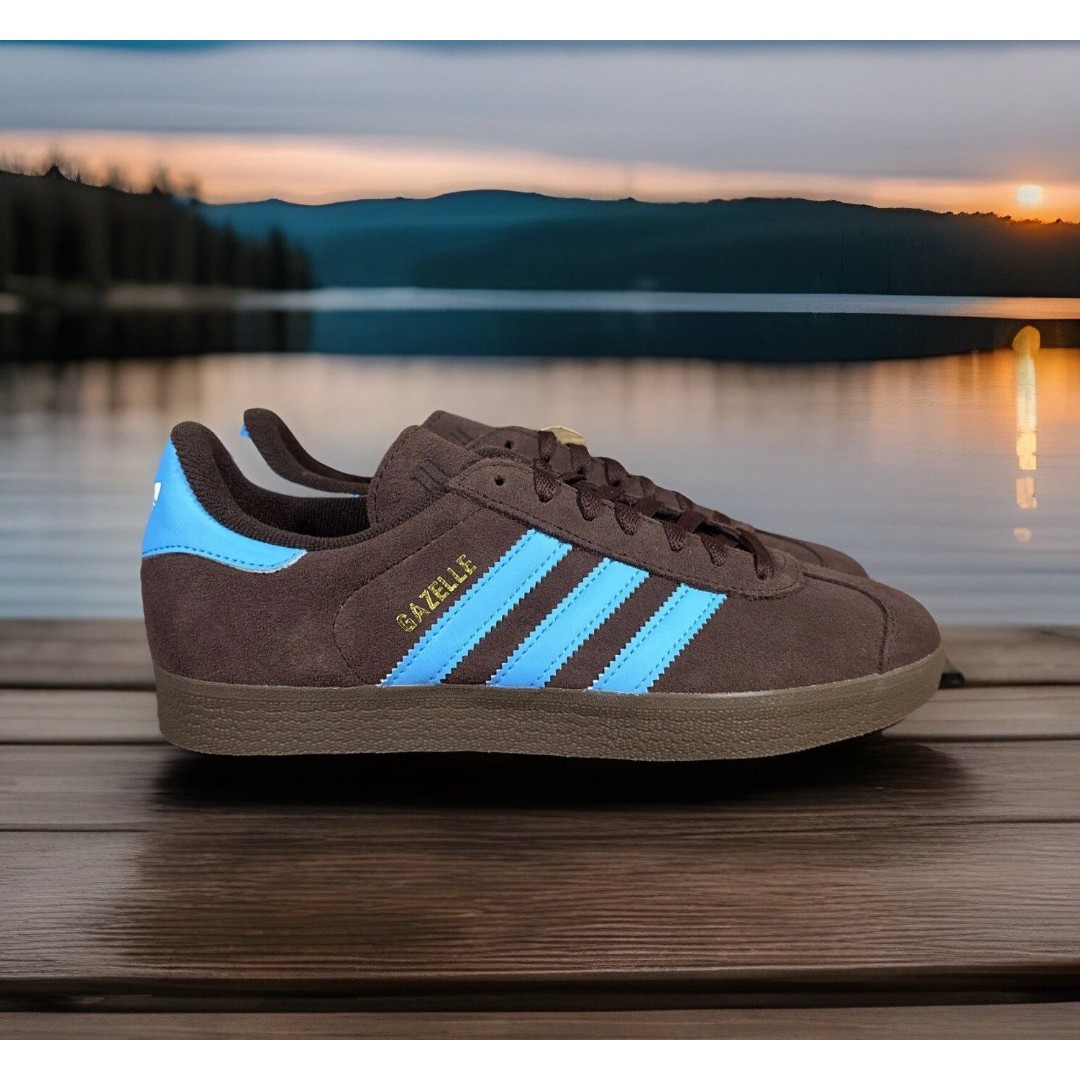 NEW Size 8 Adidas Gazelle “Shadow Brown Sky Rush” Low Top Casual Sneakers JH5392