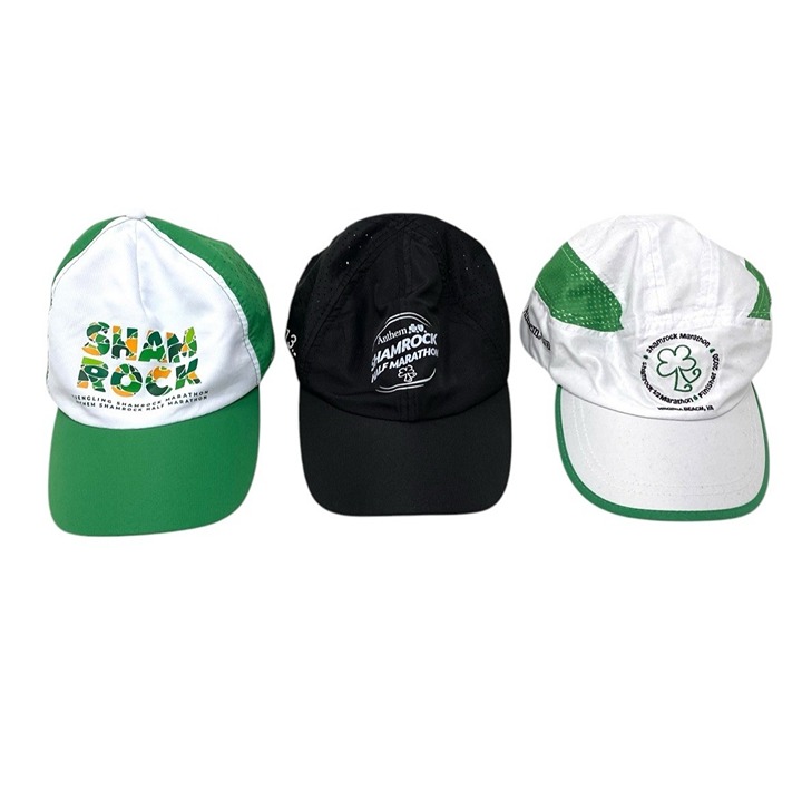 Lot of 3 Shamrock Half Marathon Hats Virginia Beach Running Memoribilla Runner