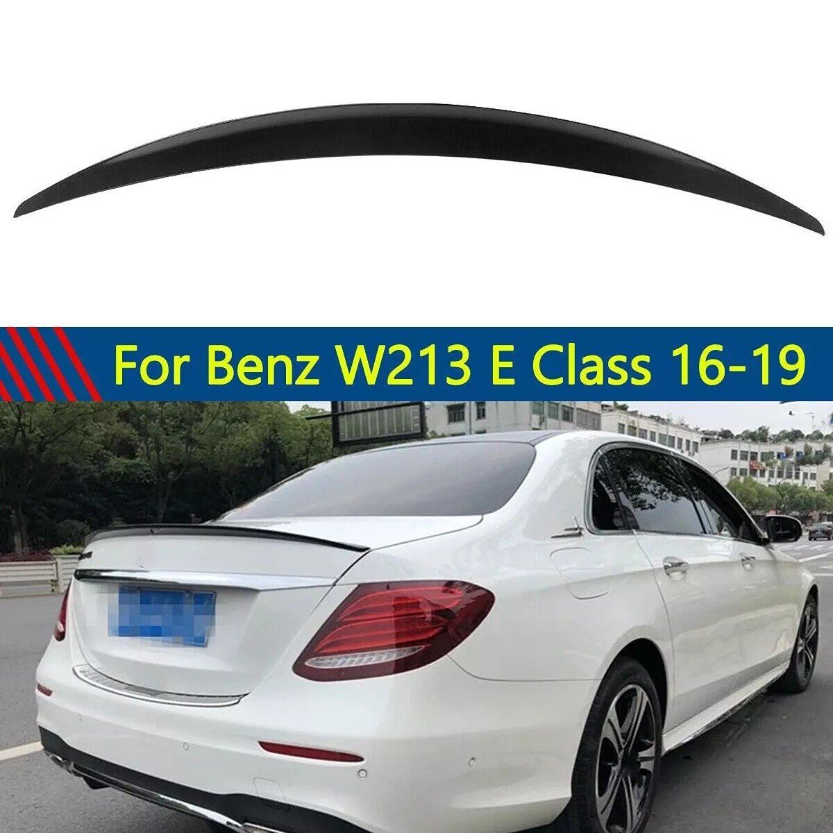 AMG Style Gloss Black Trunk Spoiler Fit For Mercedes Benz W213 E300 2016-2019