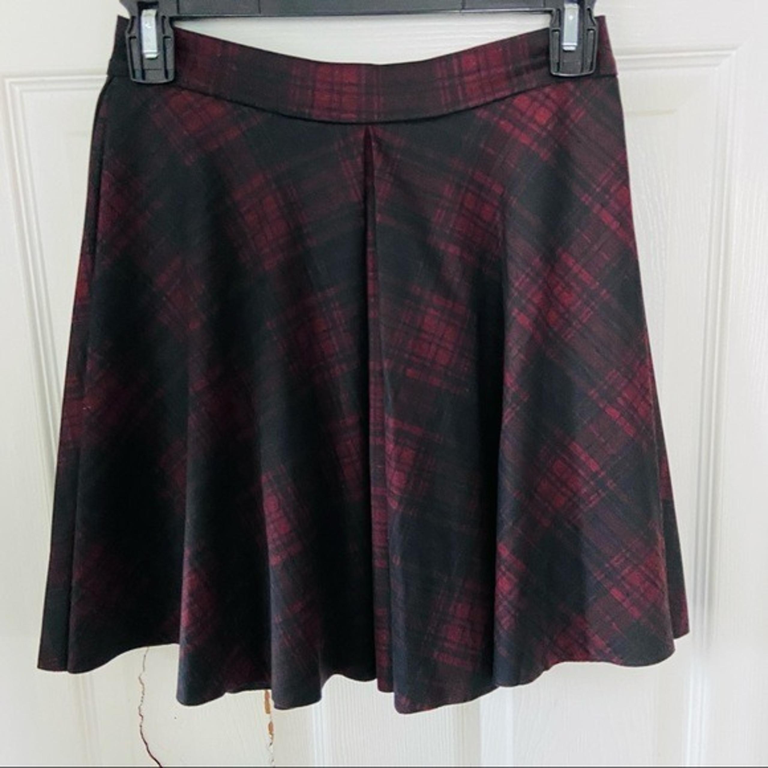 GIANNI BINI black & red plaid mini a line preppy grunge punk pleaded skirt SZ XS